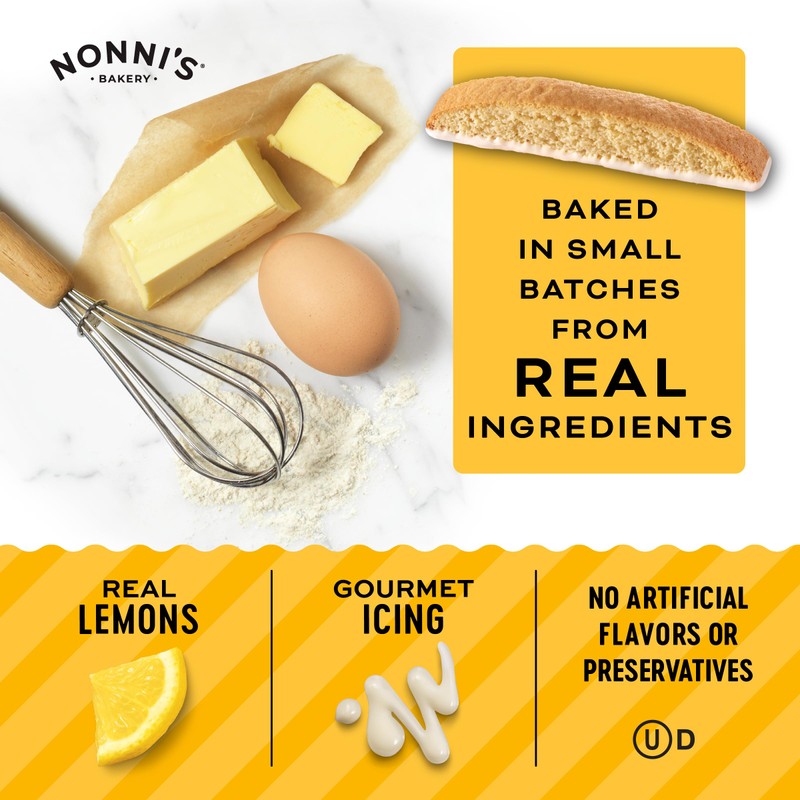 Nonni's Limone Biscotti Italian Cookies - 2 Boxes Lemon Cookies