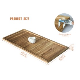 Gurfuy 40"x20" Extra Large Long Rectangle Ottoman Table Tray - Rustic Wooden Nature Serving Tray for Farmhouse Decorative Oversized Coffee Table Trays Living Room Kitchen Counter Breakfast