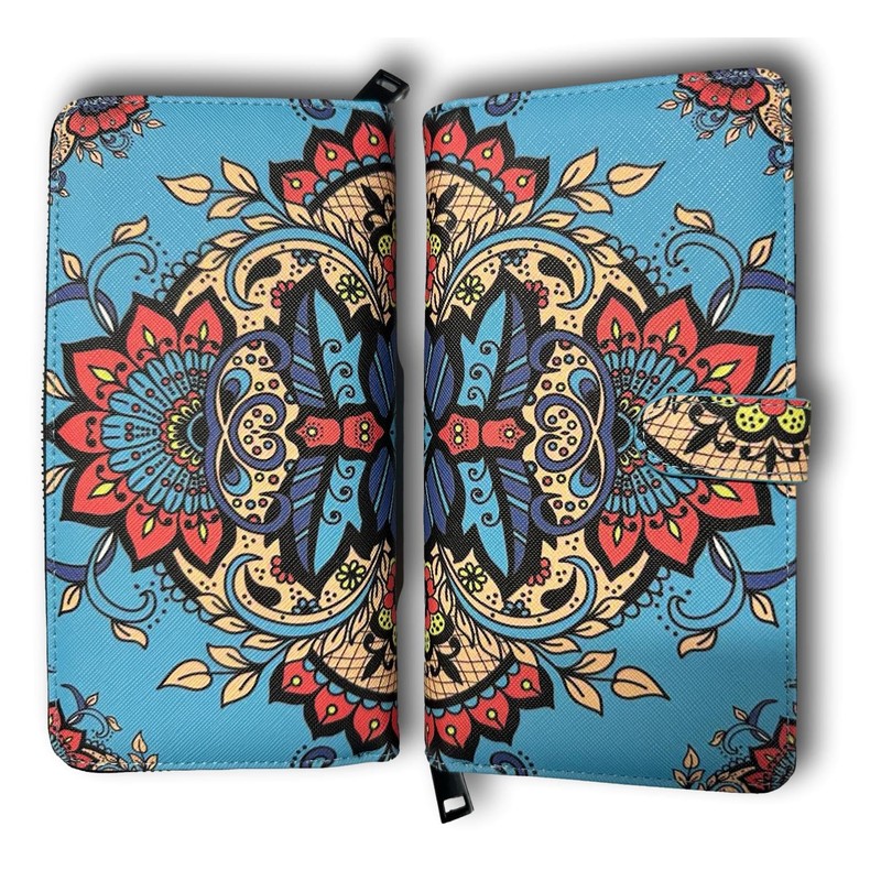 KARMA.DIEM Women's Purse with Colourful Flowers Mandala Pattern, Ethnic Style,