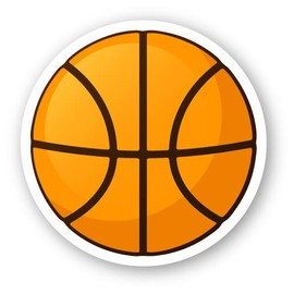 Squiddy Basketball Ball - Vinyl Sticker Decal for Phone, Laptop, Water Bottle (3" Wide)