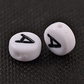 Handicraft Emporium Flache runde Alphabet-Acrylperlen, ca. 50 g, A