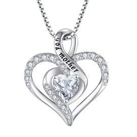 STARCHENIE Godmother Necklace Sterling Silver Heart Pendant Cubic Zirconia Jewelry for Women