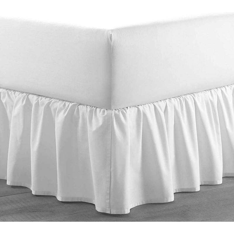 SlumberWell Queen Bed Skirt with Split Corners, Soft Microfiber, 12