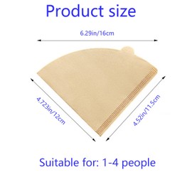 Suweiyuanshiyi 200-Pk Pour Over Coffee Filter Cones Biodegradable Unbleached Coffee Filters V60 Filter 02 for Drip Coffee (Size 02)