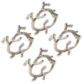 SARO LIFESTYLE NR150.S Coral Napkin Rings (Set of 4) Silver