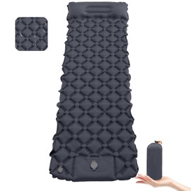 Eozfly Isomatte Selbstaufblasend, 10cm Ultraleichte Luftmatratze Camping Isomatte Kleines Packmaß mit Fußpumpe, Camping Matratze Outdoor mit Integrierten Kopfkissen für Wandern, Rucksackreisen