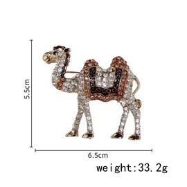 Cute Camel Rhinestones Brooches Lapel Pins for Women Men Teen Girls Funny Sparkly Crystal Cartoon Animal Pin Dress Suit Hat Bag Clothes Accessories Jewelry Party Christmas Holiday Gifts