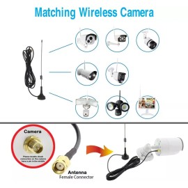 Unbranded IP Camera 2.4G Wifi Extension Antenna Sucker 10m Cable Gain Wireless Bullet