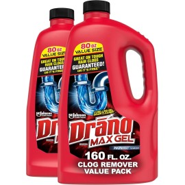 Unbranded Drano Max Gel Drain Clog Remover, 160 Ounces, 2 Count