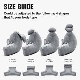 LightEase Reading Pillow for Bed, Back Rest Pillow for Sitting in Bed Pillow Backrest with Arms Adult for Reading, Watching TV, Gaming, Relaxing in Bed or on Couch Grey Extra Large XXL