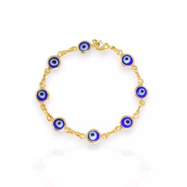 BrazilAJ Blue Baby Evil Eye Bracelet Ojo Pulsera Protection Bracelet - 5.5"