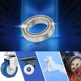 ACROPIX 6802ZZ Deep Groove Ball Bearings P5 15x24x5mm Lubricated Bearings Double Metal Seal Silver Tone Scooter Skateboard Wheel - Pack of 8