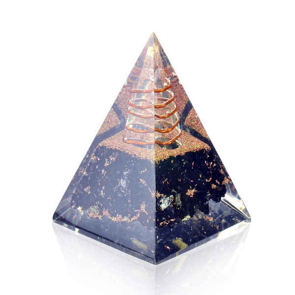 Orgone Pyramid-Black Tourmaline-Crystal-Chakra Balancing Orgone Energy Generator- Nubian Orgonite Pyramid for E-Emission Protection – Healing Crystal-Meditation-Yoga