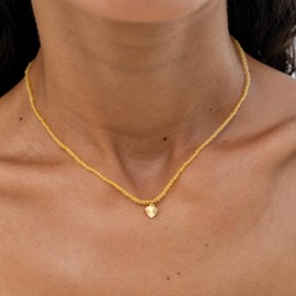 Made by Nami Women's Pearl Necklace with Pendant Necklace Women's Surgical Stainless Steel 40 + 5 cm Waterproof Jewellery Friendship Chain Boho Jewellery, Stainless Steel, No Gemstone