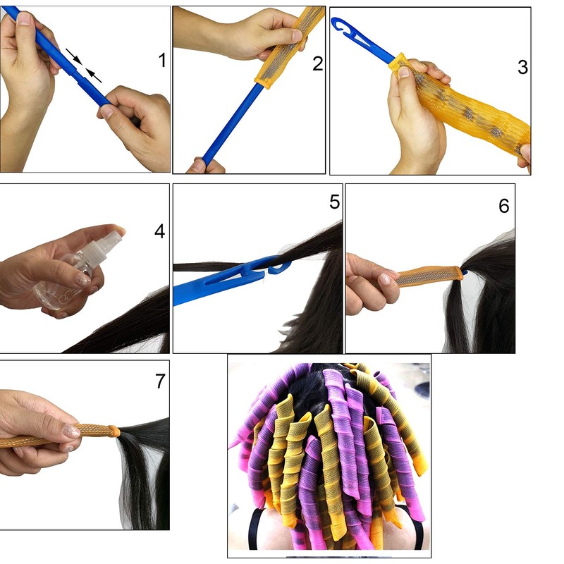 40PCS 45CM Magic Curly Hair Tools Curl DIY Rizadores para