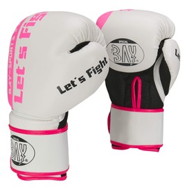 BAY® "Fresh Mesh" Boxing Gloves Boxing Gloves Pink White Carbon Look 8 oz UZ OZ Small Hand PU Leather Professional Delux Kickboxing Boxing Thai Boxing Muay Thai Men Women Children Teenagers Juniors