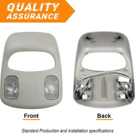 zixixvan Overhead Console for Dodge Ram 1500 2500 3500 (2002-2010), Dome Light for Dodge Ram 1DK78BD1AA 1DK78TL2AA, Comes with LED Lights, Beige