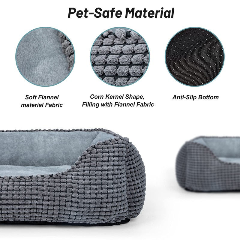 MIXJOY Dog Bed for Large Medium Small Dogs, Rectangle Washable