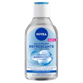 NIVEA Agua Micelar Desmaquillante Todo en uno (400 ml), Fórmula Vegana que Remueve Maquillaje a Prueba de Agua, Limpia y Refresca la piel, ideal para Todo tipo de Piel