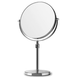 Living Pick Rotating Double-Sided Adjustable 3X Magnification 8-inch Desktop Makeup Mirror, Silver / 리빙픽 회전 양면 조절형 3배 확대 8인치 탁상용 화장거울, 실버