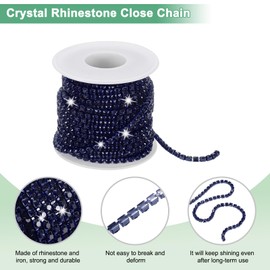 M METERXITY Crystal Rhinestone Close Chain, 4 mm 10 Yards Crystal Single Row Trimming Claw Cup Chain Roll for Sewing Crafts/DIY Decoration/Jewelry Crafts [Dark Orchid]