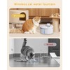 Wireless Cat Water Fountain [with Stainless Steel Tray], 84oz/2.5L Pet