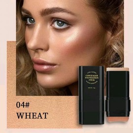 Foundation Concealer Stick,Dual-ended with Built-in Brush,Multi-Use Concealer & Highlighter for Acne Marks,Nose Contour Flawless Makeup Finish,SENSIOHOME.:_04#WHEAT