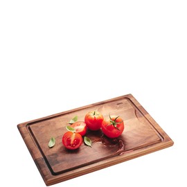 GEFU Enno High-Quality Chopping Board with Juice Groove - Walnut Wood Kitchen Board | Gentle on Blade, Can Be Used on Both Sides and Antibacterial 37 x 25 cm