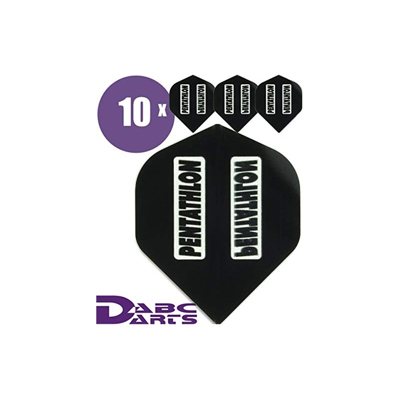 abcdarts Unisex - Adult Pentathlon Classic Dart Flights, Black, Classic