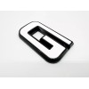 Auto Front & Rear GMC White Black OVERLAY Emblem Badge