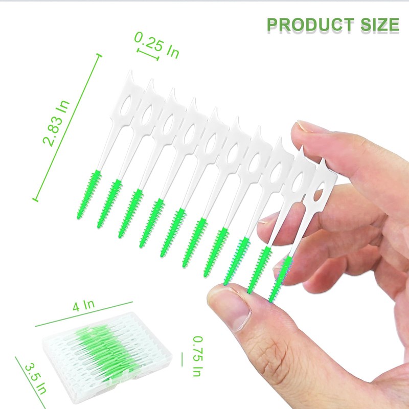 200 Pcs Portable Soft Silicone Interdental Floss Picks for Family
