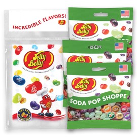Jelly Belly Soda Pop Shoppe Jelly Beans, 3.5 oz Grab & Go Bags - Pack of 3 sold in Jelly Belly Bag