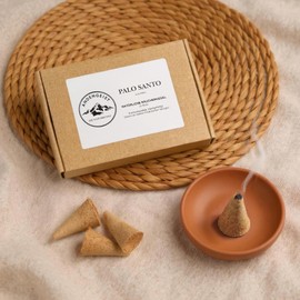 Palo Santo Incense Cones from Peru, Handmade Cones, Premium Sacred Wood, for Meditation, Yoga & Relaxation (Pack of 12)