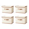 Vbvbip 4 PCS Oxford Fabric Storage Bins with Attached Lid