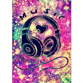 Diamond Painting Kits with Tools, Meecaa Music Headphones DIY 5D Full Drill Cross Stitch Diamond Mosaic Art Crafts 30x40cm (Music)