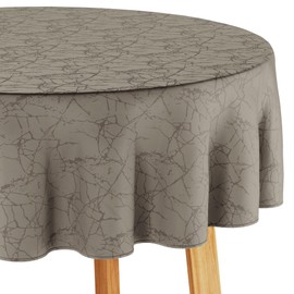 Filumi Tablecloth 140 x 220 cm Oval Beige Washable for Indoor Outdoor Marble Pattern Manil
