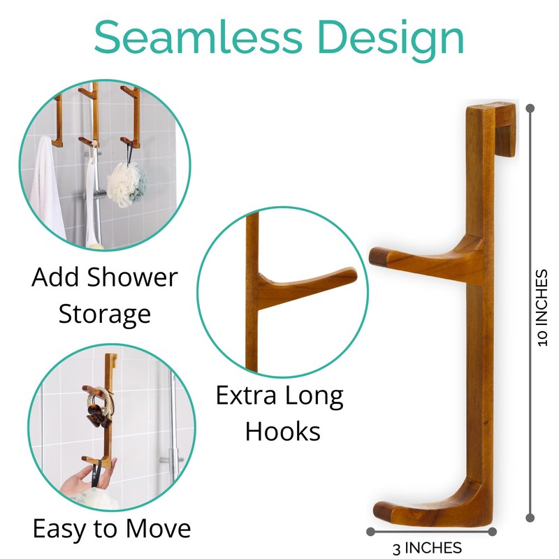Over Shower Door Towel Hook - No Drill, No Rust,