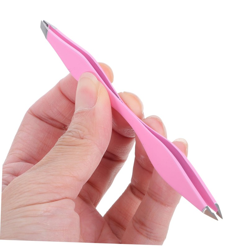 FOMIYES 2pcs Eyebrow Tweezers Double Ends Stainless Steel Tweezers Makeup