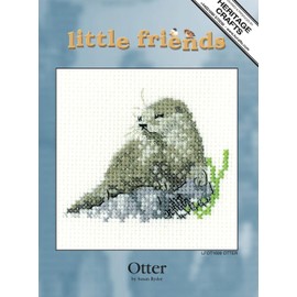 Heritage Crafts Little Friends Cross Stitch Kit - Otter (Aida)