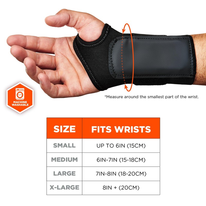 Ergodyne - 70004 ProFlex 4000 Single Strap Wrist Support, Black
