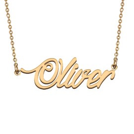 HUAN XUN Custom Made Love Jewelry Gifts Oliver Name Necklace for My Wife