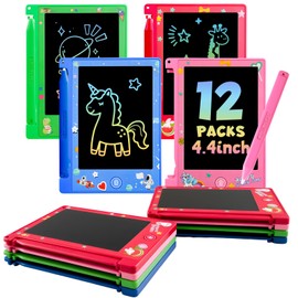 12 Pack 4.4 Inch Mini LCD Writing Tablet for Kids, Erasable and Reusable Toddler Doodle Board, Ideal School or Party Favors Gift for Age 3 Years Old and Above