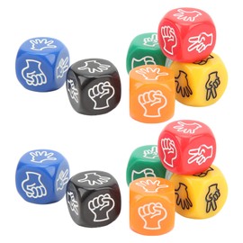 Dice,12Pcs Finger Guessing Game Dice 6 Sided 6 Colors 20Mm Rock Paper Scissors Game Dice for Adults Kids Family Partychess, Leisure Sports