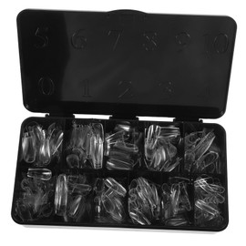 FOMIYES 500pcs Nail Art Clipper Press Nails Short Square Nail Tips Short Coffin Nails Gel Clear Nail Tips Nail Sticker Nail Tips Full Cover Artificial Fingernail Nail Gel Transparent Abs