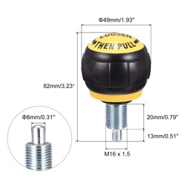 sourcing map M16 Fitness Adjustment Knob Replacement Parts for Home Fitness Height Adjustment Screws Equipment Black Yellow