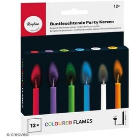 Rayher Candele Party Colorate, 5Mm Ø, 5,5Cm, Incl. Maniglia, Box Blis. 12Pz, 31587000