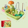 CUTE STONE Play Sink with Running Water, Kitchen Sink with