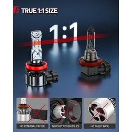 Torchbeam H11/H8/H9 LED Bulbs, 60000LM Super Brighter than Halogen, 6500K White, 2026 Premium Wireless LED Light Bulb, 2 Pack
