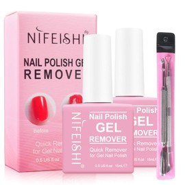 Gel Nail Polish Remover, (2PCS) Magic Nail Polish Remover Kit, Professional Removes Soak-Off Gel Nail Polish and UV Art Nail Lacquer, Don't Hurt Your Nails - 15Ml