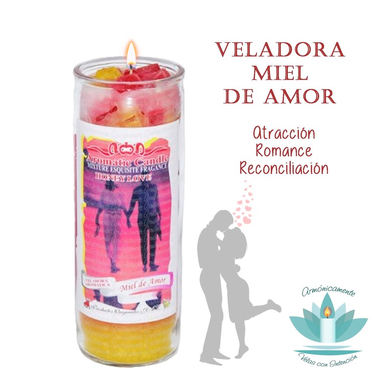 VELADORA MIEL DE AMOR | ATRACCIÓN, SEDUCCIÓN, VELA AROMÁTICA DE